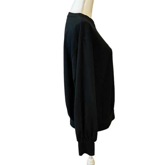 Vince Camuto Black Game Day Soft Sweatshirt Long Sleeve White Football Logo. M - Picture 3 of 9